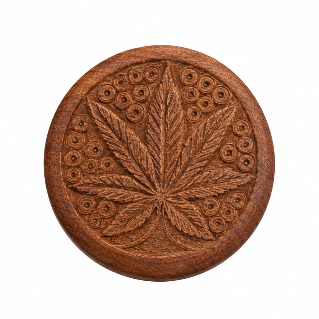 Grinder de Madera Hoja Tallada